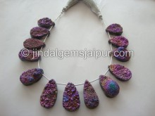 Rainbow Druzy Faceted Pear Shape Beads